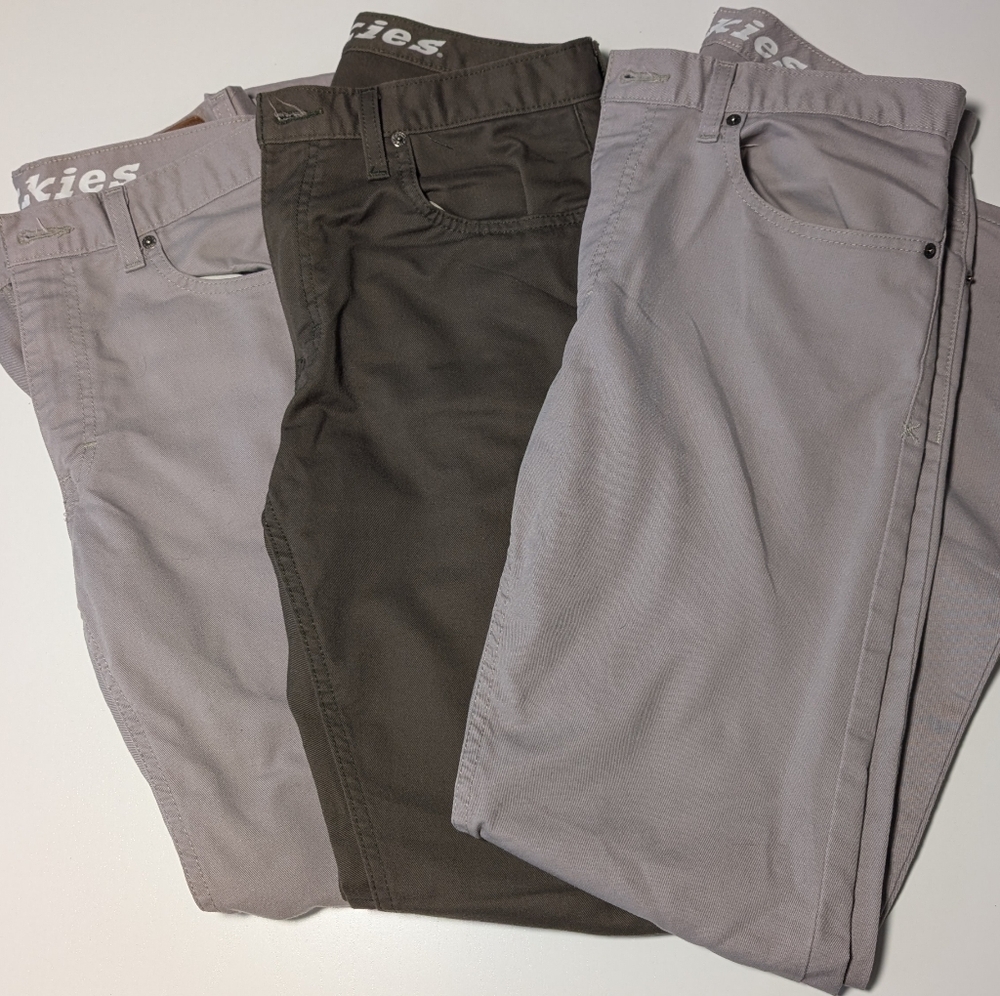 Dickies Gray and Green Slim Fit Jeans Trio 32x32 - Picture 2 of 2